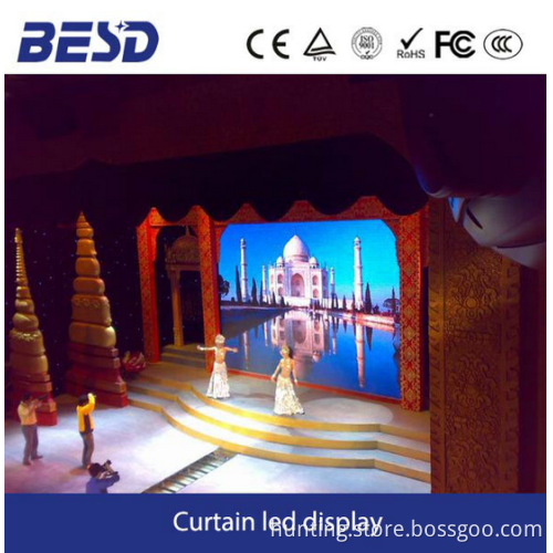 P12.5 indoor led strip display screen / flexible programmable led curtain display